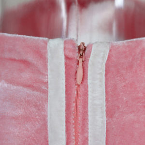 Velvet Striped Pink Top and Mini Skirt Set